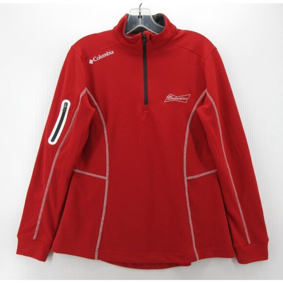 Columbia Top Medium Golf Budweiser Shirt 1/4 Zip Performance Active - Picture 1 of 13
